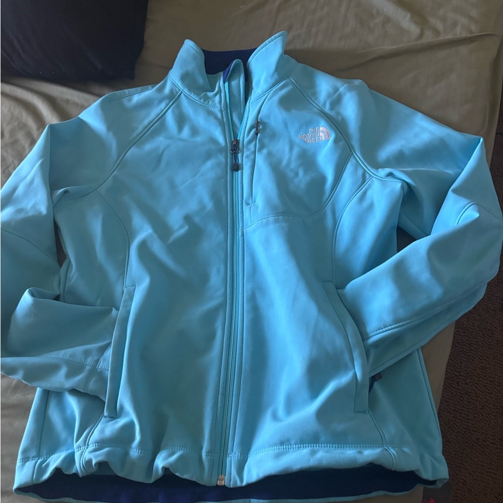 The North Face Blue and Teal Fleece Jacket